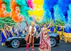 Индийская свадьба с цветным дымом