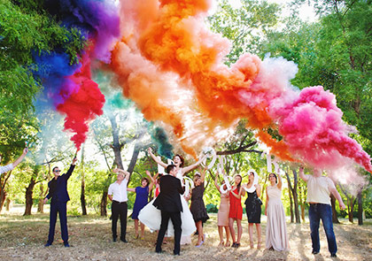 Цветной дым для свадьбы